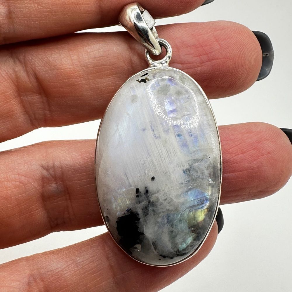 NWT 33x21 Monster Moonstone pendant in solid Sterling silver!